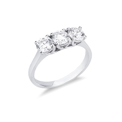 Trilogy Ring 18k White Gold with Diamonds