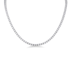 Tennis pyramid linear necklace in white gold 18k with diamonds