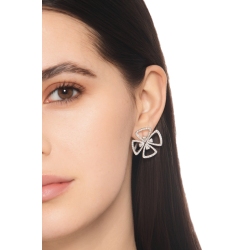 Flower diamond earrings in white gold 18k 2