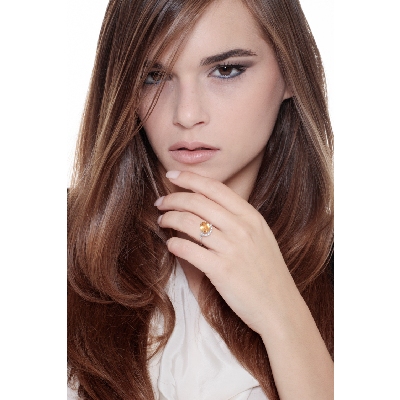 White gold 18k ring with citrine and diamonds 