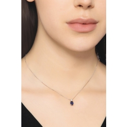 Oval sapphire and diamond pendant 2