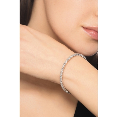 18k white gold diamond design elastic bracelet