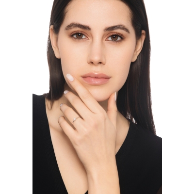 18k white gold classical solitaire with diamond 0.10 ct