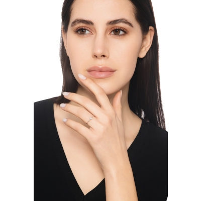 Solitaire in white gold 18k with a 0.15 ct diamond