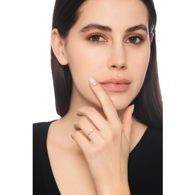 4 claw solitaire 0,20 ct diamond ring white gold 18k