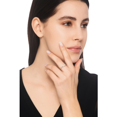 Trilogy Ring 18k White Gold with Diamond 