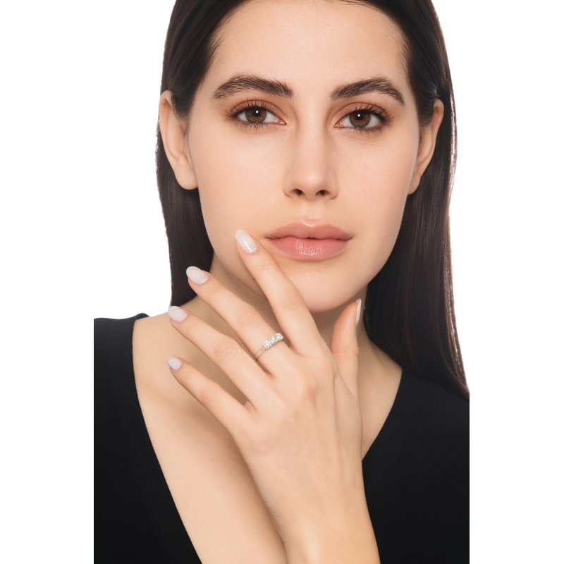 Trilogy Ring 18k White Gold with Diamonds 0,90 ct 