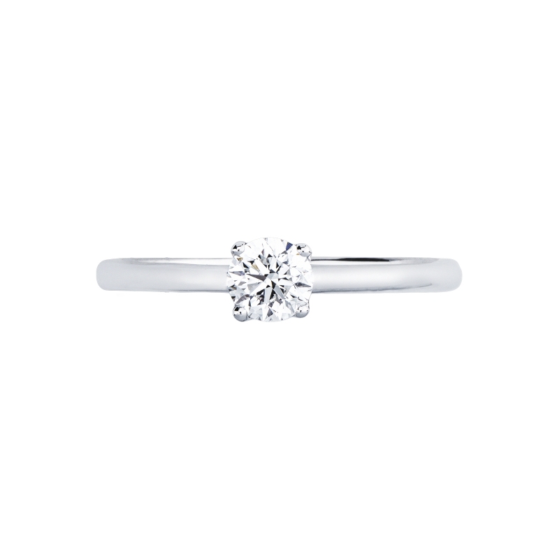 White gold 18k 4 claw solitaire ring with 0,40 ct diamond 