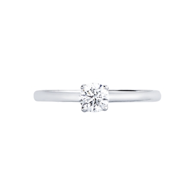 White gold 18k 4 claw solitaire ring with 0,40 ct diamond 