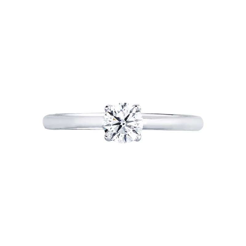 Solitaire ring in white gold 18k with diamond, 0.50 ct