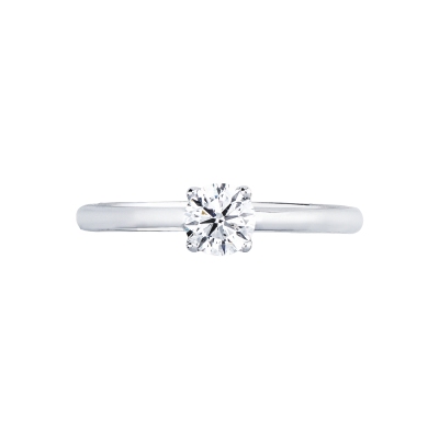 Solitaire ring in white gold 18k with diamond, 0.50 ct