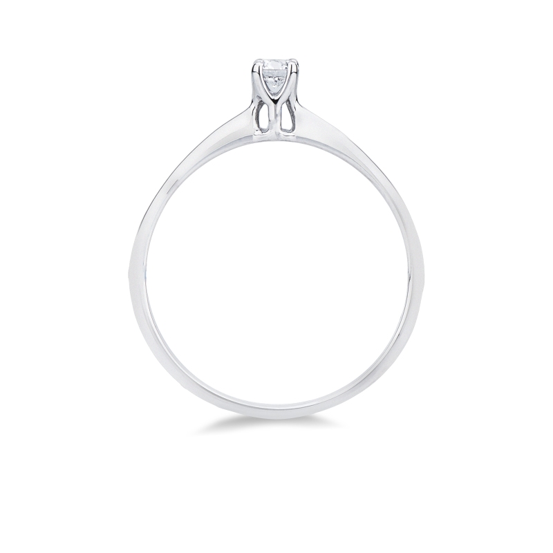 18k white gold classical solitaire with diamond 0.10 ct