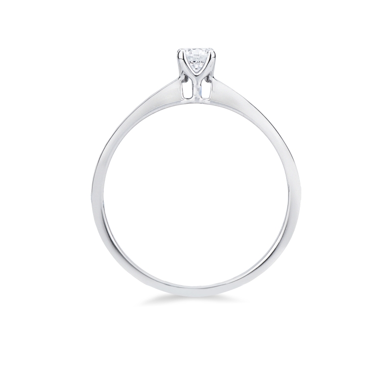 4 claw solitaire 0,20 ct diamond ring white gold 18k