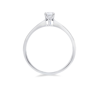 4 claw solitaire 0,20 ct diamond ring white gold 18k