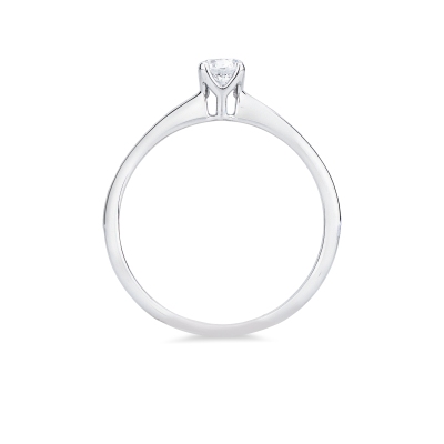 Solitaire ring in white gold 18k with diamond, ct 0,30