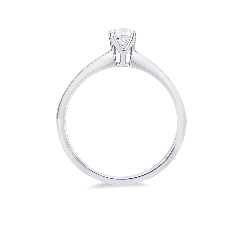 White gold 18k 4 claw solitaire ring with 0,40 ct diamond 