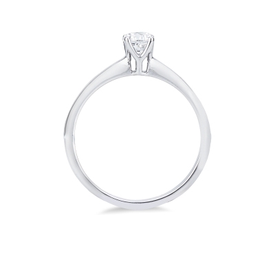White gold 18k 4 claw solitaire ring with 0,40 ct diamond 