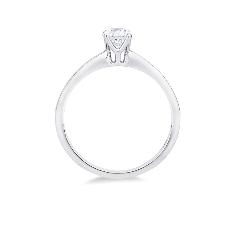 Solitaire ring in white gold 18k with diamond, 0.50 ct