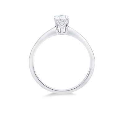 Solitaire ring in white gold 18k with diamond, 0.50 ct
