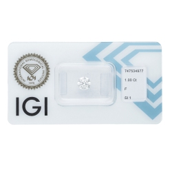 IGI Certified Diamond   CT 1,00  F  SI 1