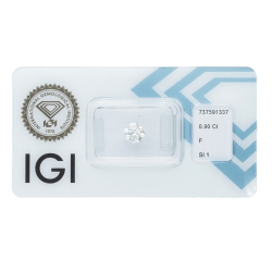 IGI Certified Diamond   CT 0,90  F  SI 1