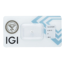IGI Certified Diamond   CT 0,30 F VS 1