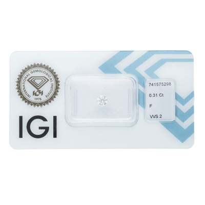 IGI Certified Diamond   CT 0,31  F   VVS 2