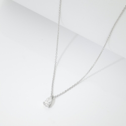 Necklace with diamond pear cut 0.50ct GIA in white gold 18k