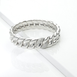 750 white gold iced out bracelet elastic with diamonds