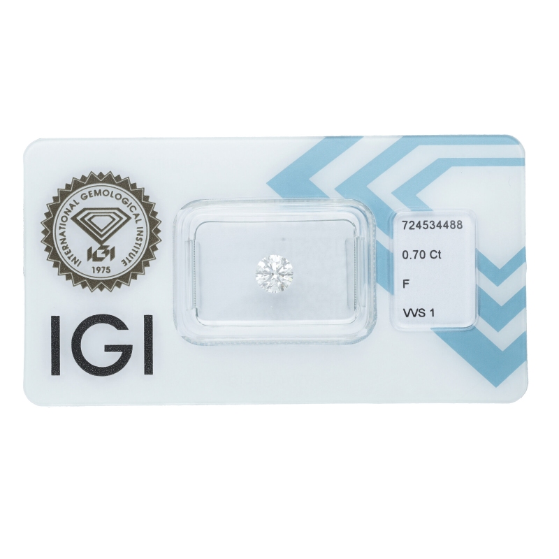 IGI Certified Diamond   CT 0,70  F  VVS 1