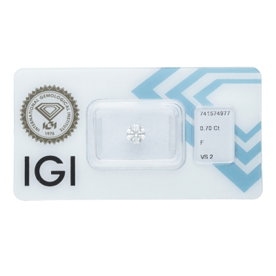 IGI Certified Diamond   CT 0,70  F  VS 2