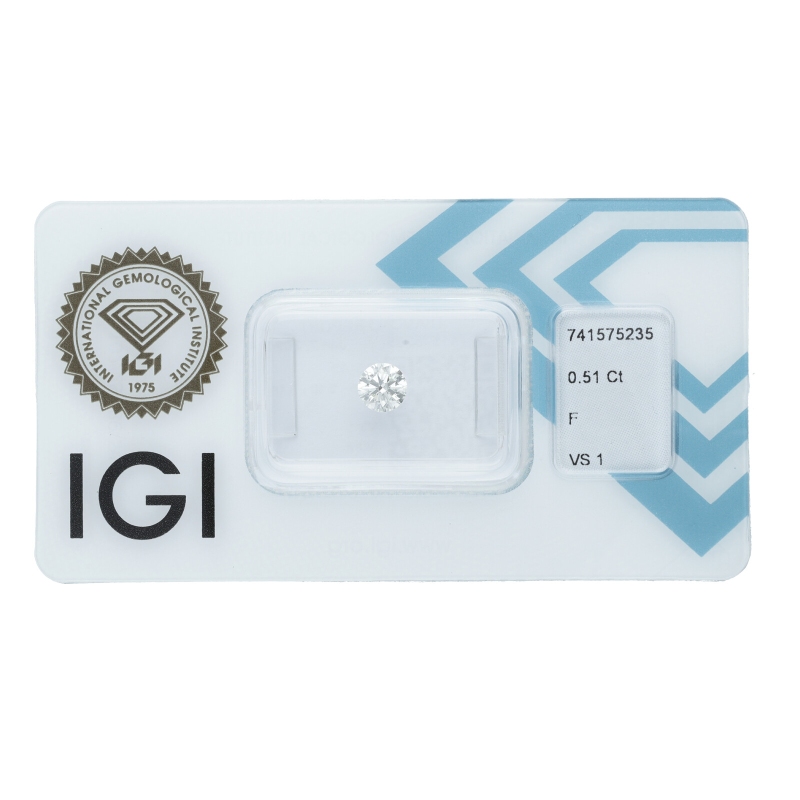 IGI Certified Diamond   CT 0,51  F  VS 1
