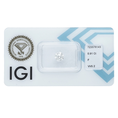 IGI Certified Diamond   CT 0,91 F  VVS 2