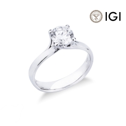 Solitaire ring 0,90 ct diamond white gold 18k