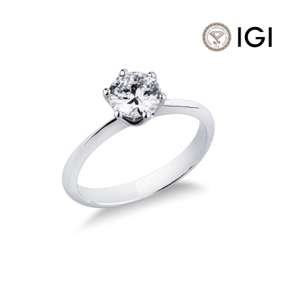 6 claw solitaire ring with 1 ct diamond 