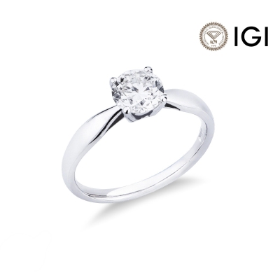 4 claw solitaire ring white gold 18k with 1ct diamond 