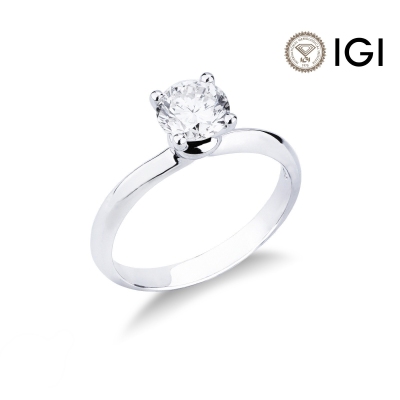 Solitaire 0,90 ct diamond ring white gold 18k