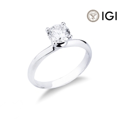 Solitaire ring with diamond and regular shank, 1.00 ct
