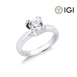 White gold 18k solitaire ring, 0.90 ct