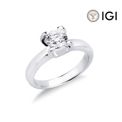 White gold 750 diamond solitaire ring, 1.00 ct