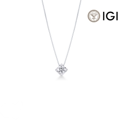 Solitaire necklace in white gold 18k with diamond 1.00 ct