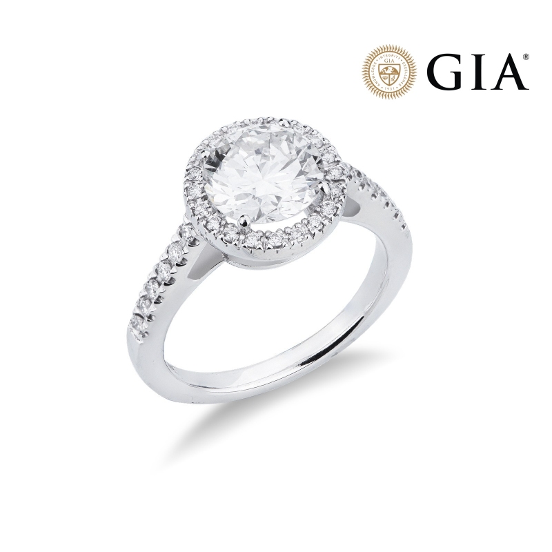 Ring with diamond 2.00ct IGI in white gold 18k