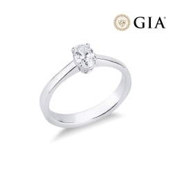 Oval solitaire ring with 0.50ct GIA diamond