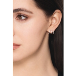 Half curve white gold 18k diamond earrings 2