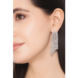 Drop tennis earrings in 18k white gold with diamonds 2