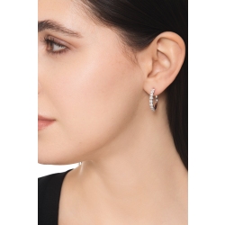 Diamond hoop earrings in white gold 750 2