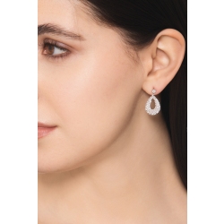 Drop diamond earrings in white gold 18k 2
