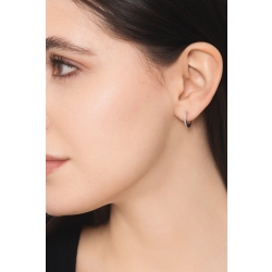 White gold 18k hoop single earring with diamonds  2