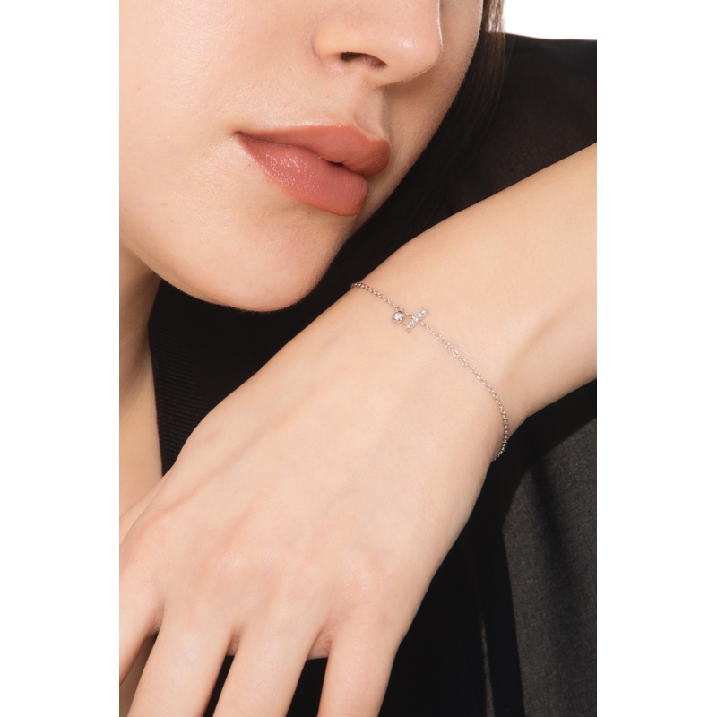 Initial I bracelet white gold and diamonds