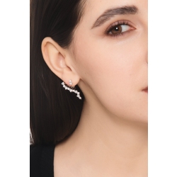 Asymmetrical designer earrings in 18k white gold with diamonds 2